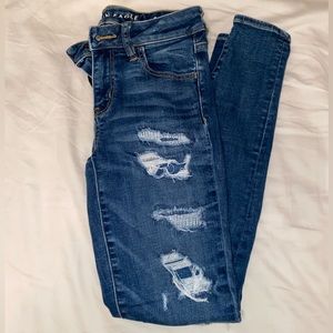 American eagle patch ripped jeans